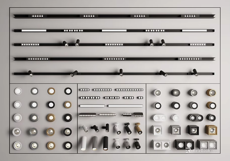 Various Designs Of Downlights And Spotlights For Modern Home Lighting Decor 3d model 