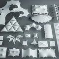 Tensile Membrane Architectural Structures With Various Geometric Shapes And Designs 3d model