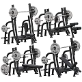 Strength Training Sports Equipment Featuring Barbells Dumbbells Weight Benches And Racks