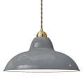 Modern Gray Pendant Lights With Gold Top And Sleek Metal Hanging Chain Design