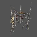 Natural Style Outdoor Furniture With Branch And Rope Structure For Hanging Fabrics And Clothes