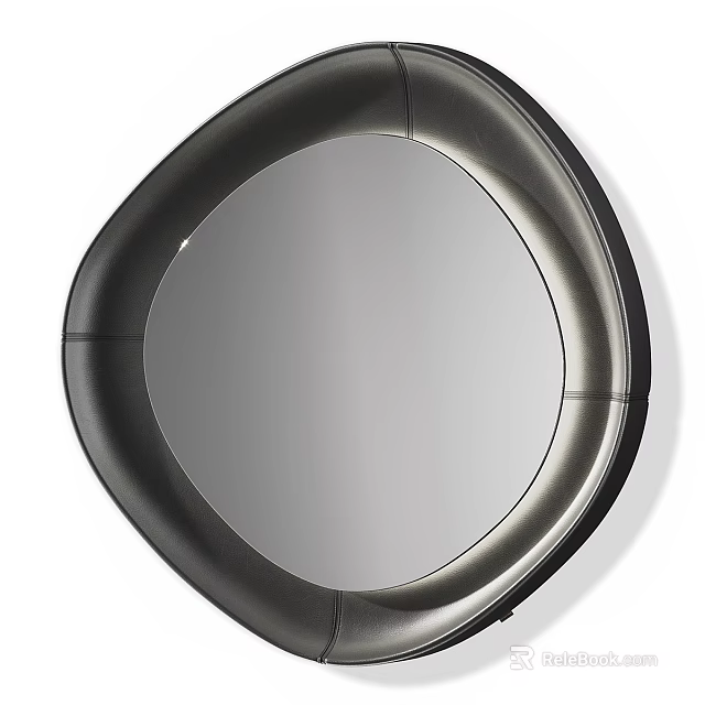 Modern Irregular Shape Mirror With Sleek Black Frame And Contemporary Design 3d model 