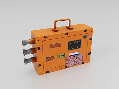 Orange Industrial Equipment With Handle Multiple Interfaces And MA Certification Panel 3d model