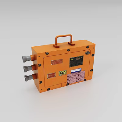 Orange Industrial Equipment With Handle Multiple Interfaces And MA Certification Panel 3d model