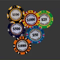 Assorted Colored Poker Chips As Daily Life Entertainment Items With Various Denominations