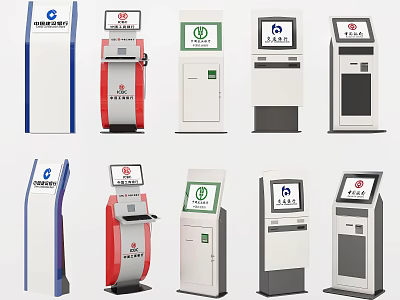 Public Facilities Self Service Kiosks With Various Designs And Multiple Functions 3d model