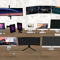Desktop Computer Combination Apple Computer Multi-screen 3d model