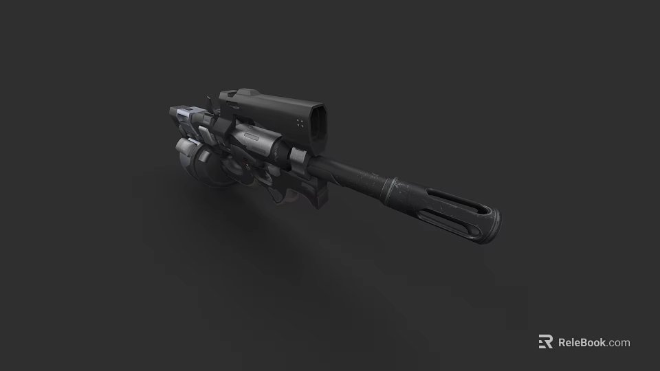 Modern Tactical Rifle With Black Scope Metal Body And Ergonomic Grip 3d model 