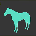 Golden Horse Sculpture With Shiny Metallic Finish On Grey Background
