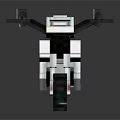 Pixel Style Black and White Motorcycle with Block Design and 3D Rendering 3d model