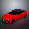 Red Sports Car With Black Roof And Sleek Modern Sporty Exterior Design Features