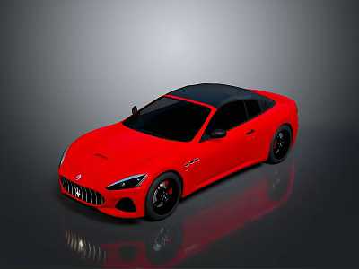 Red Sports Car With Black Roof And Sleek Modern Sporty Exterior Design Features 3d model