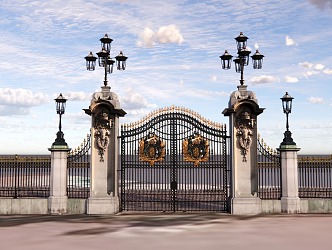 European-style courtyard iron gate 3d model