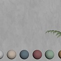 Micro-cement Texture Paint Art Paint Green Plant 3d model