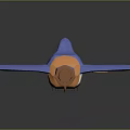 Cartoon Flying Bird Wearing Brown Top Hat with Blue Wings Clock Design and Striped Legs