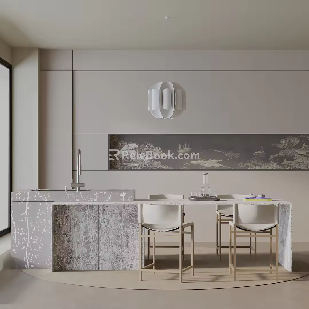Modern table combination 3d model