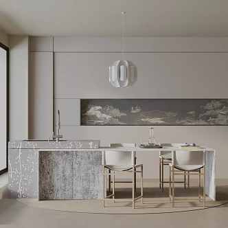 Modern table combination 3d model