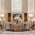 Elegant Modern Living Room Interior With Sofa Coffee Table And Floor Lamps