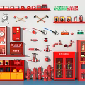 Essential Fire Fighting Equipment Collection Featuring Extinguishers Hydrants Axes Storage Cabinets And Signs
