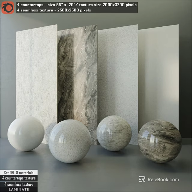 Decorative Building Components Featuring Textured Marble Stone Panels And Spheres 3d model 
