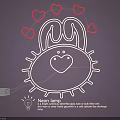 Bunny Shaped Neon Lamp Set with Heart Decorative Lights for Home