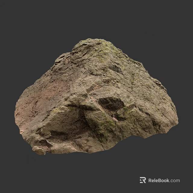 Natural Rough Textured Stone With Mossy Surface For Decorative Landscaping Projects 3d model 