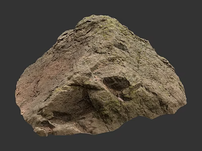 Natural Rough Textured Stone With Mossy Surface For Decorative Landscaping Projects 3d model