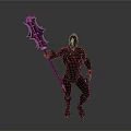 Futuristic Armored Character Design With Large Hammer And Intricate Armor Details