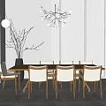 Nordic Dining Table and Chair Combination Table and Chair Combination 3d model
