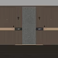 Wooden Hotel Room Doors With Numbers 1207 1209 And Gray Textured Wall
