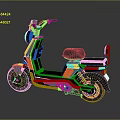 Electric Motorcycle Modern Sleek Design With Black Orange Gray Glossy Body Reflective Wheels Comfortable Seat