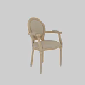 Classic Single Chair With Wooden Frame Upholstered Seat And Curved Armrest Design