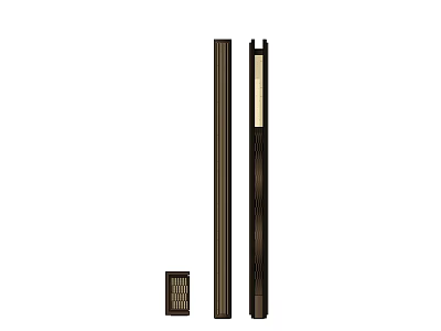 Pair of Modern Outdoor LED Garden Lights With Slim Column Design And Controller 3d model