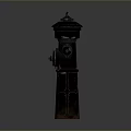 Vintage Black Fire Hydrant With Red Accents And Classic Design