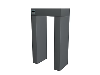 Modern Abstract Gray Sculpture Carving with Vertical Pillars and Horizontal Beam Structure 3d model