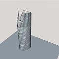Modern Office Building With Glass Facade And Grid Design Tower Structure 3d model