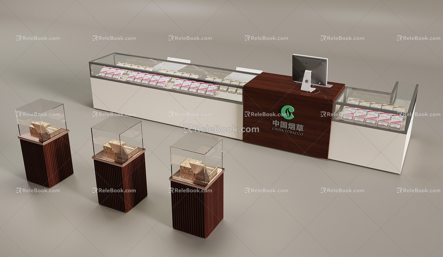 China Tobacco Tobacco Cabinet Booth Display Cabinet 3d model