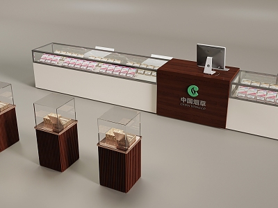 China Tobacco Cabinet Booth Display Cabinet 3d model