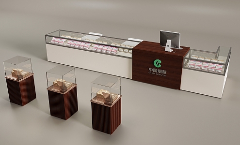 China Tobacco Cabinet Booth Display Cabinet 3d model