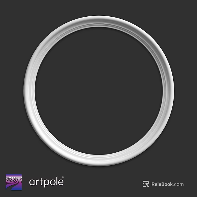 White Circular Decorative Component with Smooth Surface and Modern Design Elements 3d model 