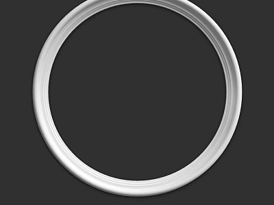 White Circular Decorative Component with Smooth Surface and Modern Design Elements 3d model