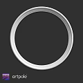 White Circular Decorative Component with Smooth Surface and Modern Design Elements
