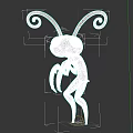 Game Movie Character 3D Design With Curled Antennae Large Eyes And Slender Body