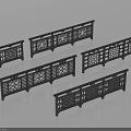 Black Decorative Railings With Intricate Cutout Patterns For Balcony Staircase Decoration