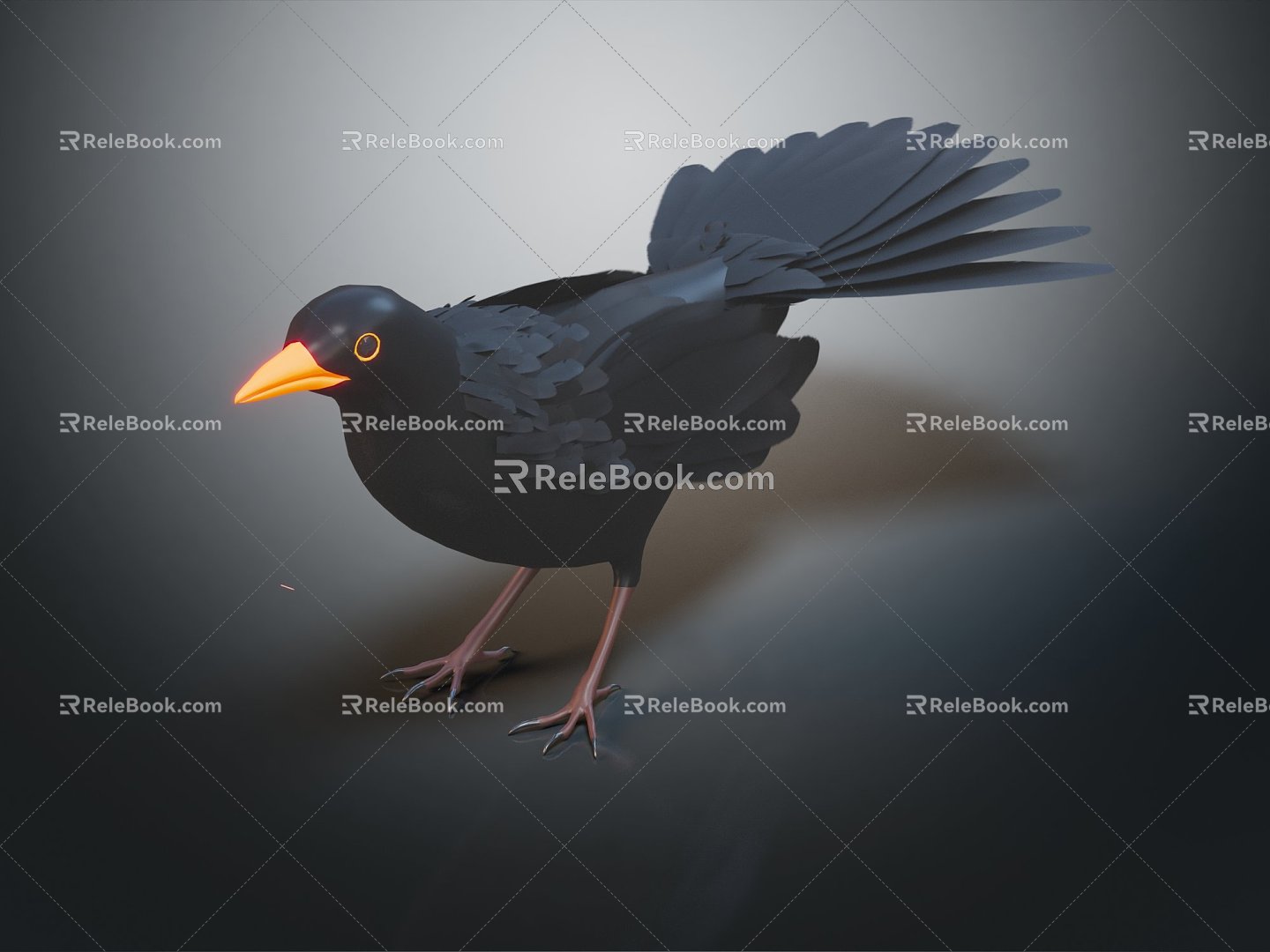 Modern Crow Birds Birds Animals Game Animals 3d model