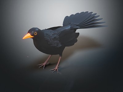 Modern Crow Birds Animals Game Animals 3d model