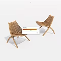 Modern Minimalist Wooden Single Chair With Slat Design And Curved Legs