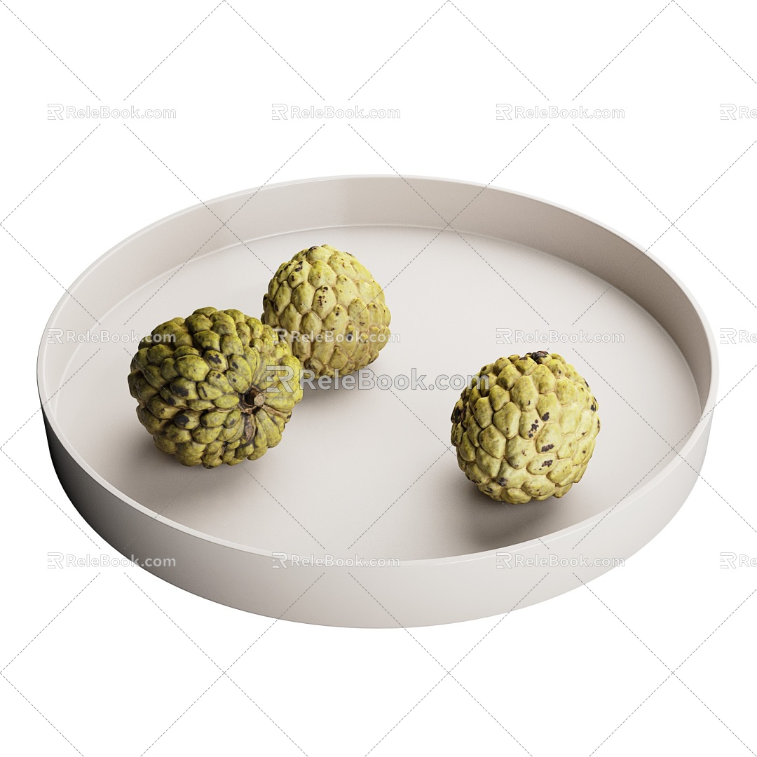 Pine nut fruit plate ornaments 3d model