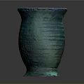 Handcrafted Ceramic Mug With Rope Like Handle And Green Striped Design