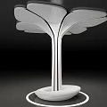 Modern Decorative Lamp With Petal Shaped Structure White Body And Circular Base Light Strip